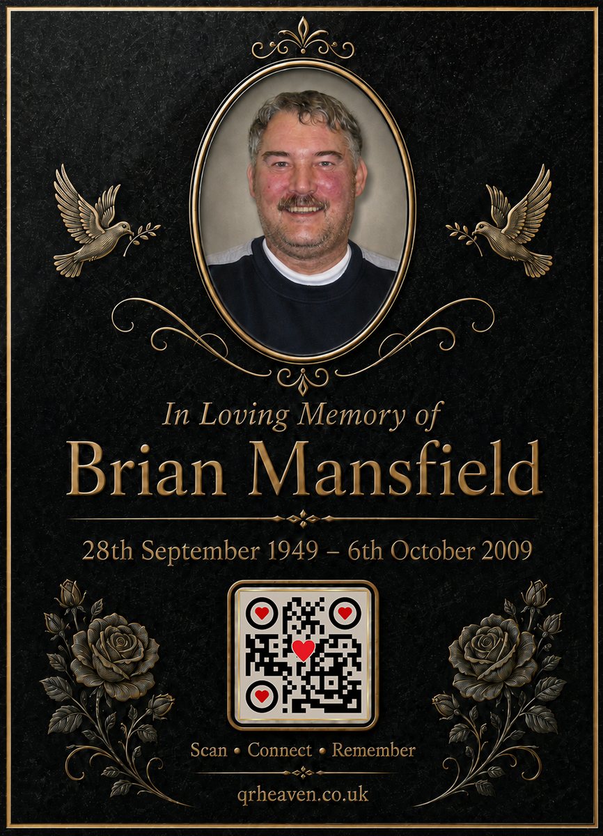 Example QR memorial plaque linking to an online tribute