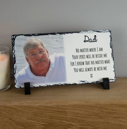 Personalised Memorial "Always Be With Me" Photo Rock Slate