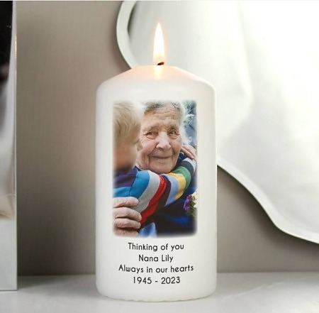 Personalised Any Photo & Text Pillar Candle