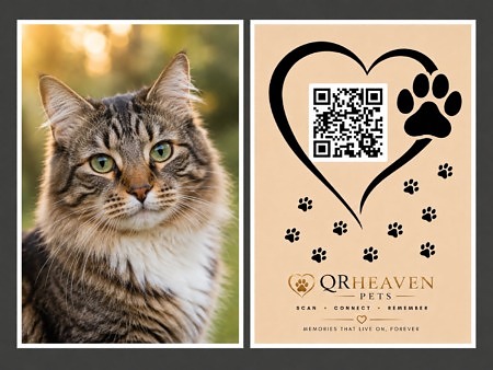 QR Heaven Pets — Cat Photo Memorial Plaque