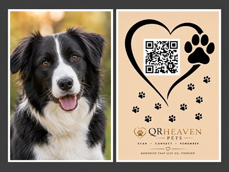 QR Heaven Pets — Dog Photo Memorial Plaque